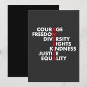 Courage Freedom Diversity Rights Kindness Dankeskarte (Vorne/Hinten)