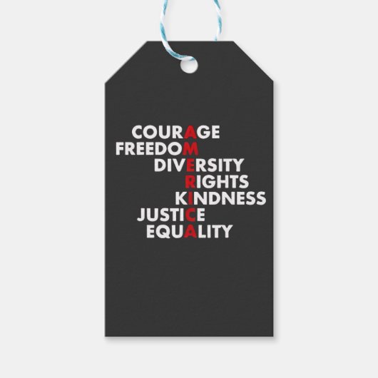 Courage Freedom Diversity Rights Kindness Geschenkanhänger (Vorderseite)
