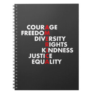 Courage Freedom Diversity Rights Kindness Notizblock