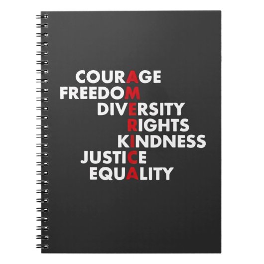 Courage Freedom Diversity Rights Kindness Notizblock (Vorderseite)