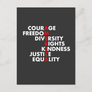 Courage Freedom Diversity Rights Kindness Postkarte