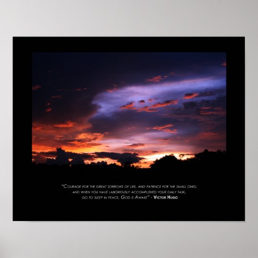 Courage, Geduld, Erholung_Schwarze Grenze Poster (Vorne)