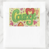 Courage Heart Inspirational Words Aufkleber Etiket (Tasche)