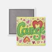 Courage Heart Word Art Custom Kühlschrankmagnet (Vorderseite/Rückseite)