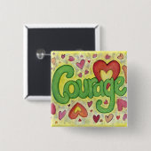 Courage Heart Word Art Lapel Button Buttone (Vorne & Hinten)