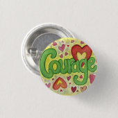 Courage Heart Word Art Lapel Pin Tasten Button (Vorne & Hinten)