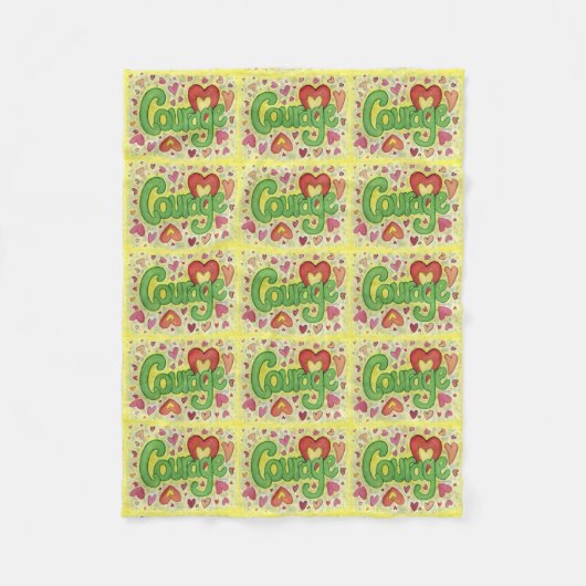Courage Heart Word Art Soft Fleece Leder (Vorderseite)