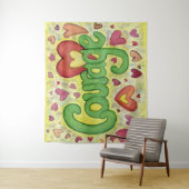 Courage Heart Word Art Tapestry Wand hängen Wandteppich (Beispiel)