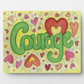 Courage Herz Inspiration Word Art Print Plaques Fotoplatte (Vorderseite)