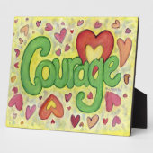 Courage Herz Inspiration Word Art Print Plaques Fotoplatte (Seite)
