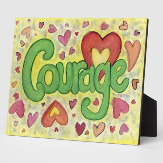 Courage Herz Inspiration Word Art Print Plaques Fotoplatte (Seite)