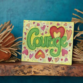 Courage Herz Inspiration Word Art Print Plaques Fotoplatte (Seite)