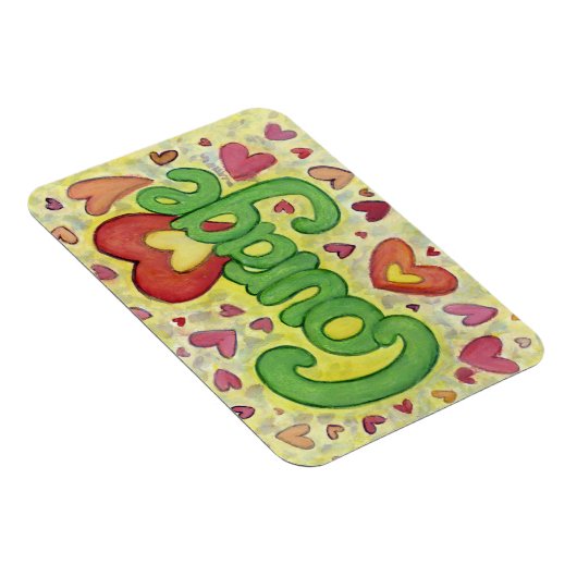 Courage Herz Word Kunst Inspiration Kühlschrankmag Magnet (Rechte Seite)