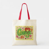 Courage Herz Word Kunst Inspiration Tragetaschen (Rückseite)