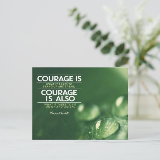 Courage ist, was es braucht postkarte (Stehend Vorderseite)