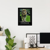 COURAGE Large Gloss Poster - Lion (Motivierend) (Heimbüro)