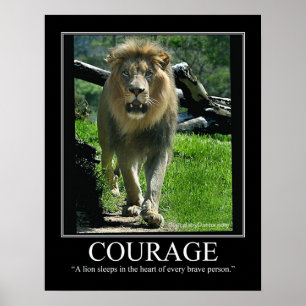 COURAGE Large Gloss Poster - Lion (Motivierend)