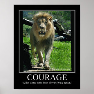 COURAGE Large Gloss Poster - Lion (Motivierend)