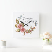 Courage Liebes Herz Quadratische Wanduhr (Zuhause)
