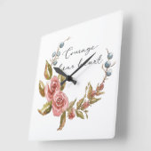 Courage Liebes Herz Quadratische Wanduhr (Winkel)