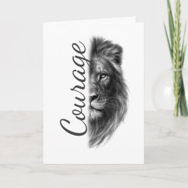 Courage Lion Artistic Minimal-Folded Greeting Card Karte