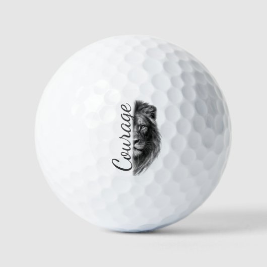 Courage Lion Artistic Minimal- Golfball (Vorderseite)