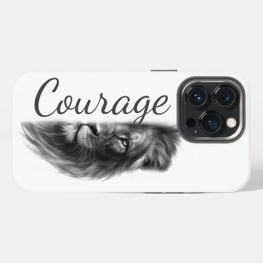 Courage Lion Artistic Minimal- iPhone Hülle (Rückseite (Horizontal))