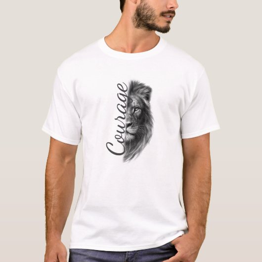Courage Lion Artistic Minimal Tee - (Vorderseite)