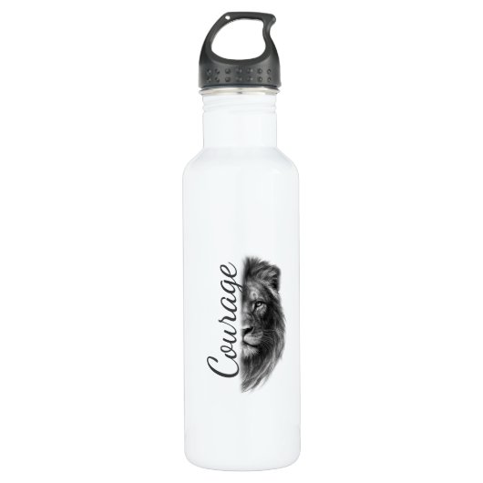 Courage Lion Artistic Minimal Tee-Thermal Tumbler Edelstahlflasche (Vorderseite)