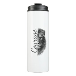 Courage Lion Artistic Minimal Tee-Thermal Tumbler Thermosbecher