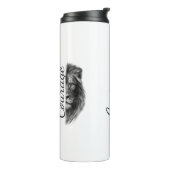 Courage Lion Artistic Minimal Tee-Thermal Tumbler Thermosbecher (Nach links gedreht)
