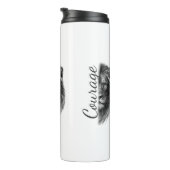 Courage Lion Artistic Minimal Tee-Thermal Tumbler Thermosbecher (Nach rechts gedreht)