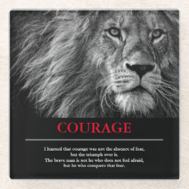 Courage Lion Motivierend Inspiration Glasuntersetzer