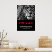 Courage Lion Motivierend Inspiration Poster (Küche)