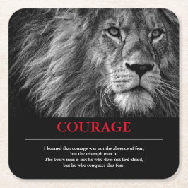 Courage Lion Motivierend Inspiration Rechteckiger Pappuntersetzer