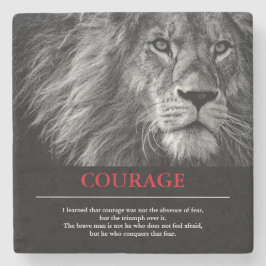 Courage Lion Motivierend Inspiration Steinuntersetzer