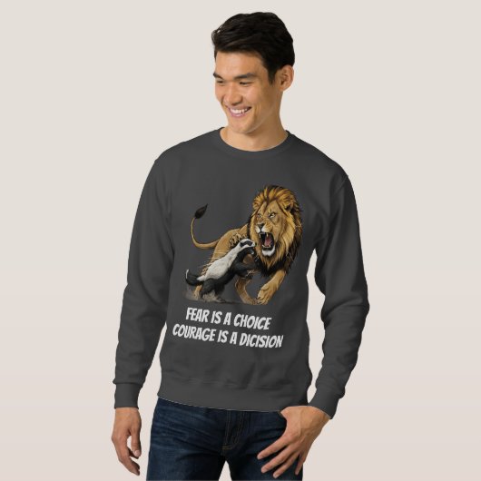 Courage Lion T-Shirt – Fearless Mindset Sweatshirt (Vorne ganz)