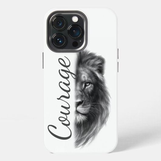 Courage Löwe Künstlerisch Minimal- iPhone Hülle (Hinten)