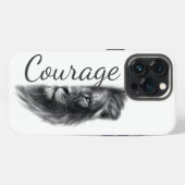 Courage Löwe Künstlerisch Minimal- iPhone Hülle (Rückseite (Horizontal))