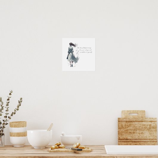 Courage Motivierend Art Poster (Küche)