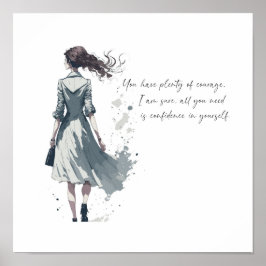 Courage Motivierend Art Poster