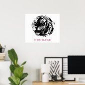 Courage Motivierend Tiger Pop Art Posters Poster (Heimbüro)