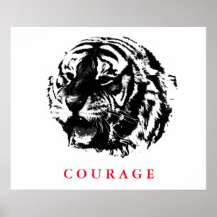 Courage Motivierend Tiger Pop Art Posters Poster