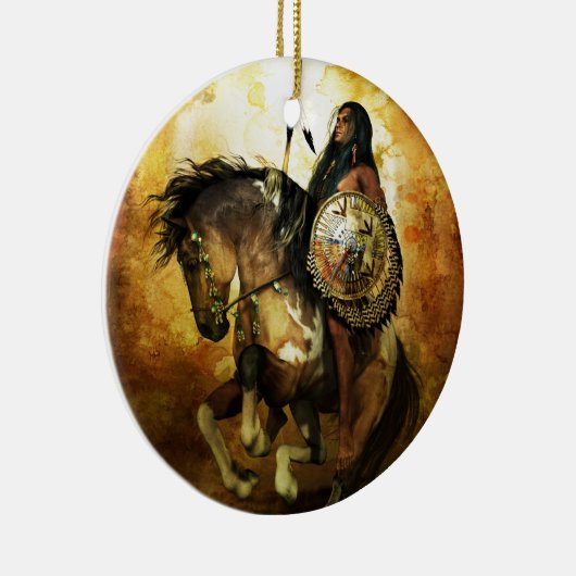 Courage Native American Warrior Keramik Ornament (Rechts)