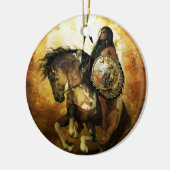 Courage Native American Warrior Keramik Ornament (Links)