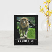 COURAGE Note Card - Lion (Motivierend) Karte (Gelbe Blume)