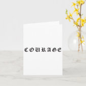 Courage One Word Insrational Motivational Quote Wo Karte (Gelbe Blume)