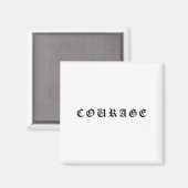 Courage One Word Insrational Motivational Quote Wo Magnet (Vorderseite/Rückseite)