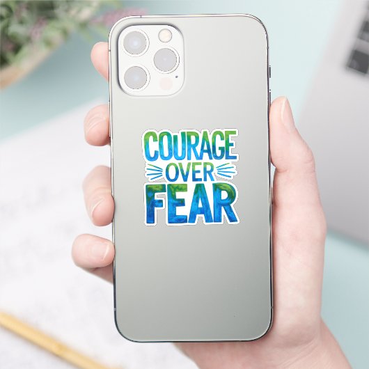 Courage over fear aufkleber (Telefon)