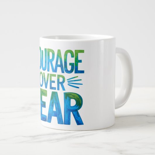 Courage over fear Jumbo-Tasse (Vorderseite Rechts)